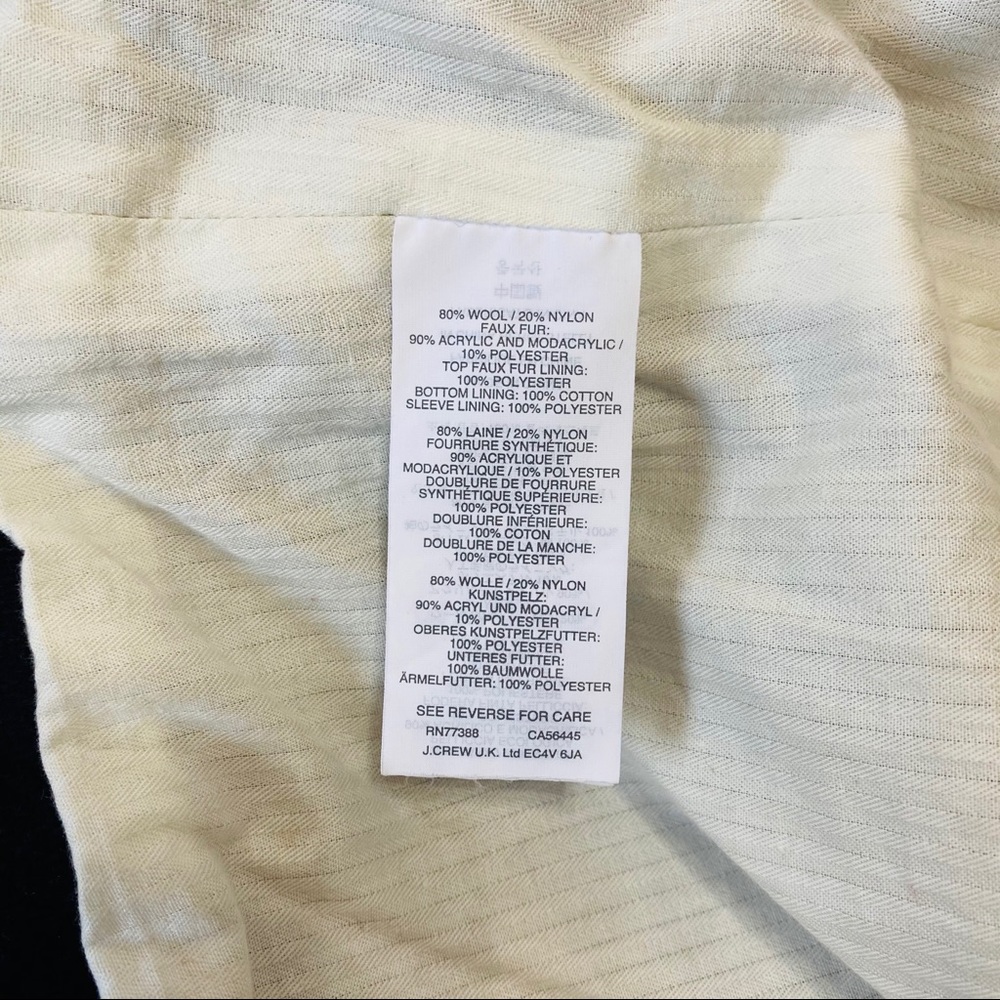 Crew cut fur collar double breasted wool coat - Picture 8 of 9